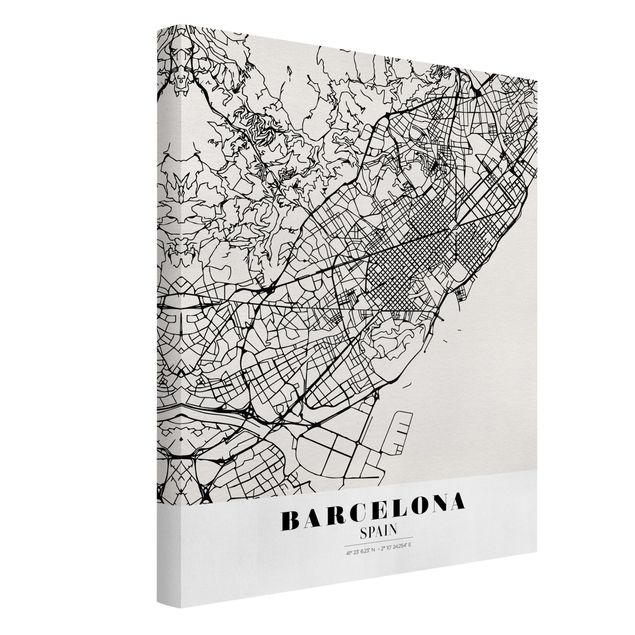 Tavlor världskartor Barcelona City Map - Classic