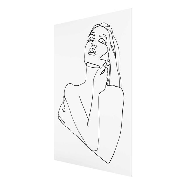 Tavlor porträtt Line Art Woman Torso Black And White