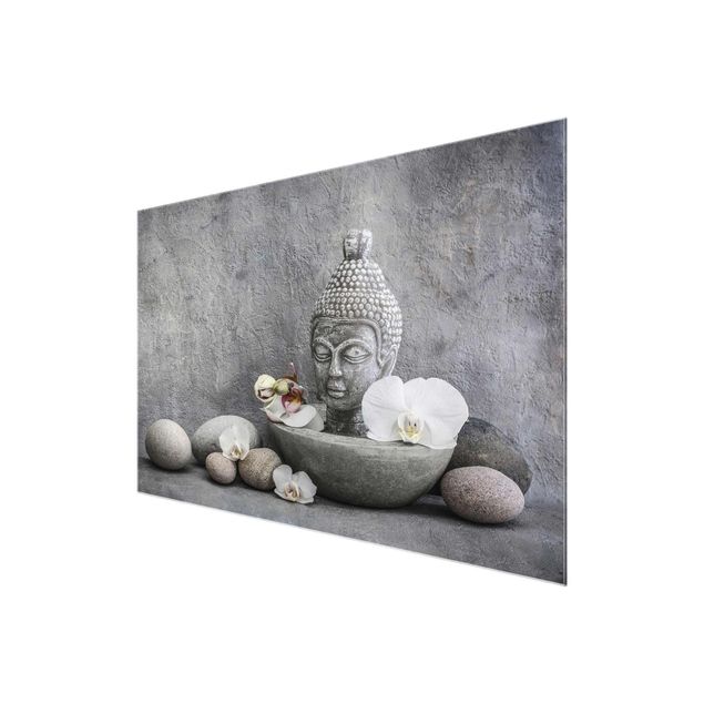 Tavlor andlig Zen Buddha, Orchid And Stone