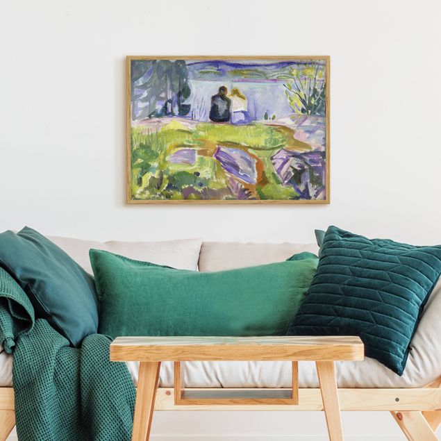 Tavlor med ram konstutskrifter Edvard Munch - Spring (Love Couple On The Shore)