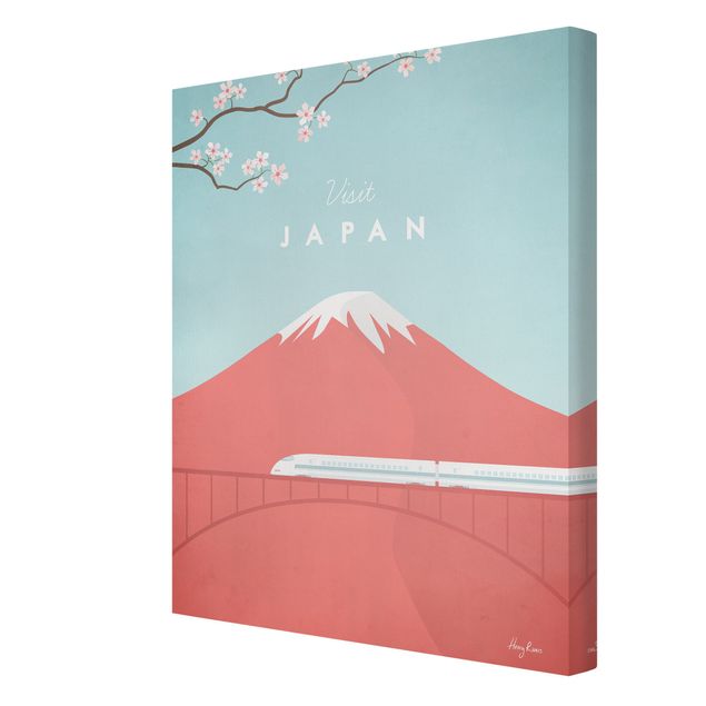 Canvastavlor blommor  Travel Poster - Japan