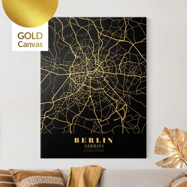 Kök dekoration Berlin City Map - Classic Black