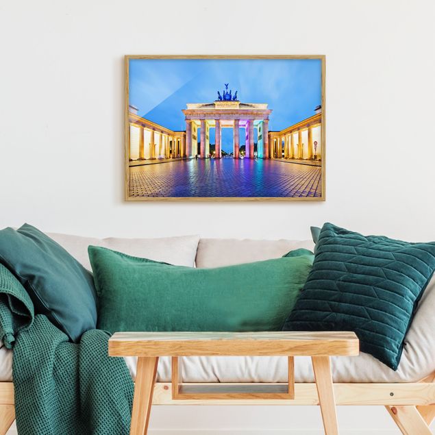 Tavlor arkitektur och skyline Illuminated Brandenburg Gate