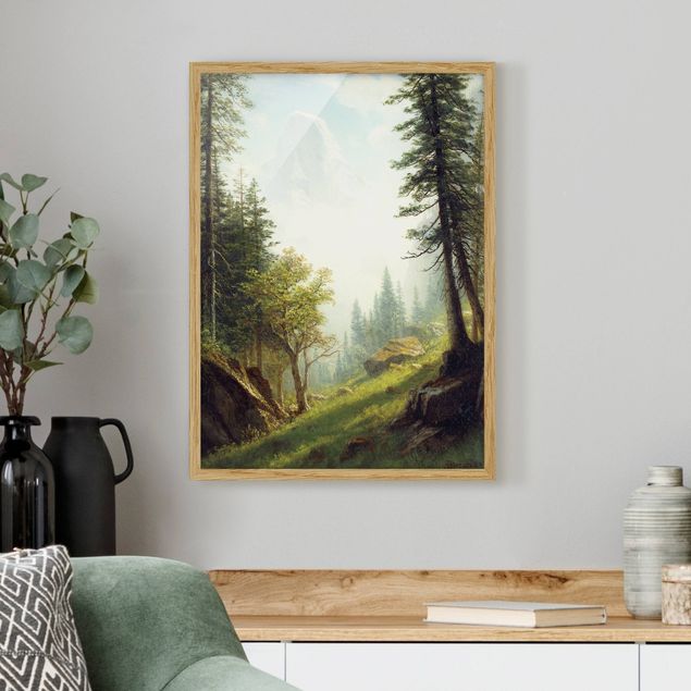 Tavlor med ram konstutskrifter Albert Bierstadt - Among the Bernese Alps