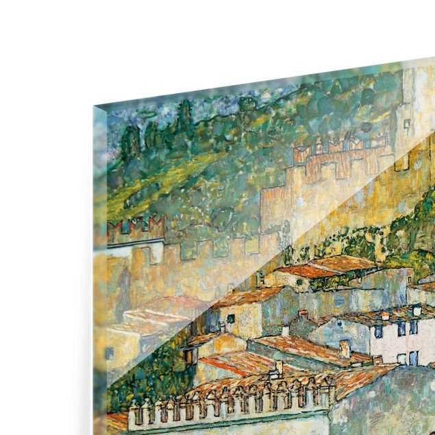 Glastavlor arkitektur och skyline Gustav Klimt - Malcesine On Lake Garda
