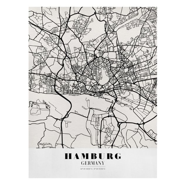 Tavlor världskartor Hamburg City Map - Classic