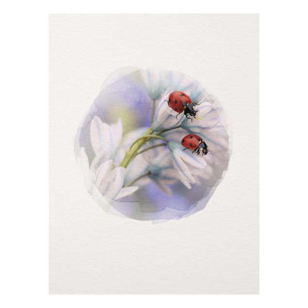 Tavlor blommor  Water Colours - Ladybug Couple