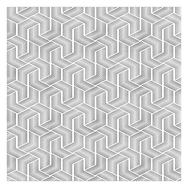 Fototapeter grått 3D Pattern With Stripes In Silver