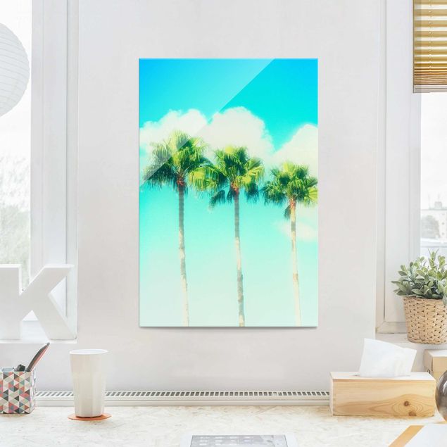Kök dekoration Palm Trees Against Blue Sky
