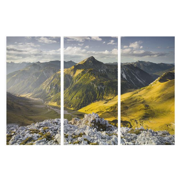 Tavlor landskap Mountains And Valley Of The Lechtal Alps In Tirol