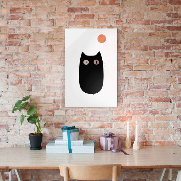 Tavlor katter Black Cat Illustration