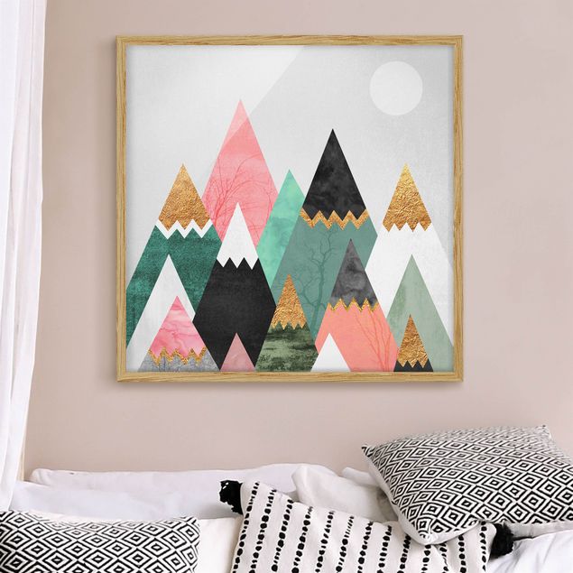 Kök dekoration Triangular Mountains With Gold Tips