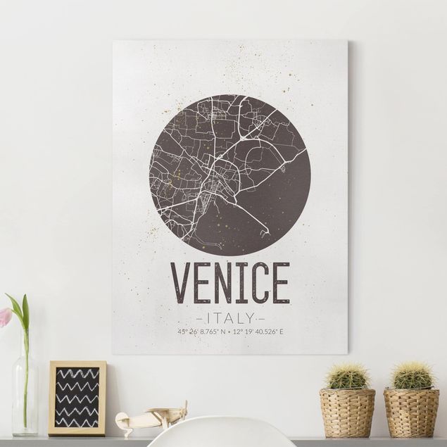 Kök dekoration Venice City Map - Retro