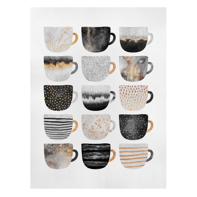 Canvastavlor konstutskrifter Golden Mugs Black White