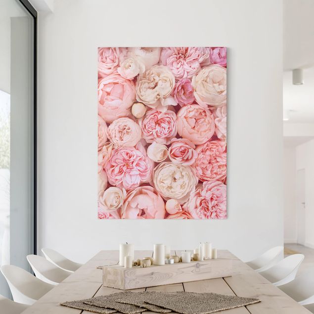 Canvastavlor rosor Roses Rosé Coral Shabby