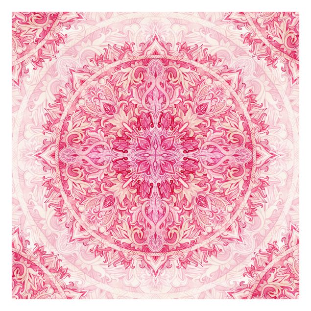 Tapeter Mandala Watercolour Ornament Pattern Pink