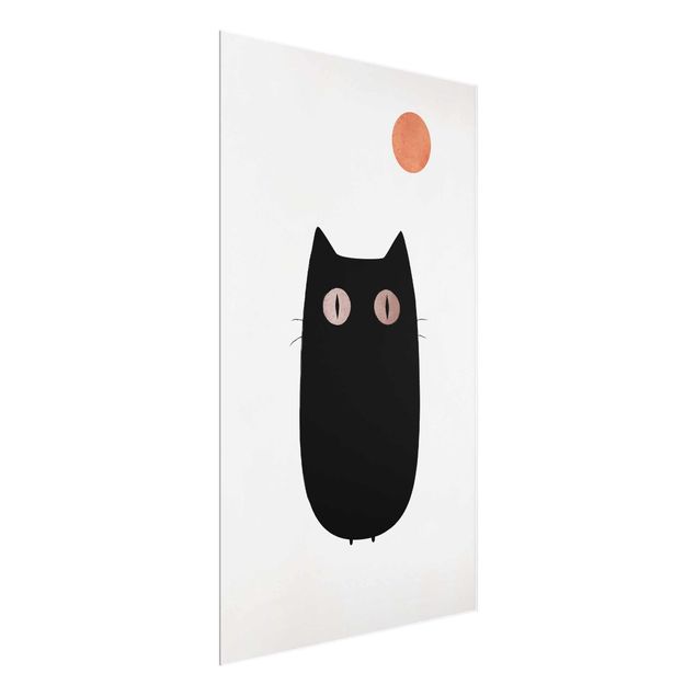 Glastavlor djur Black Cat Illustration
