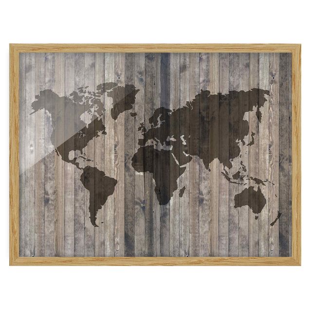 Tavlor modernt Wood World Map