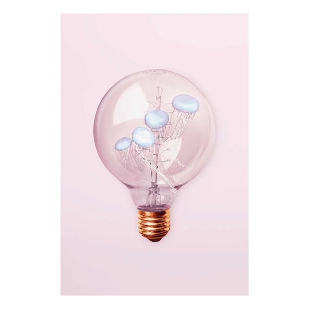 Tavlor rosa Light Bulb With Jellyfish