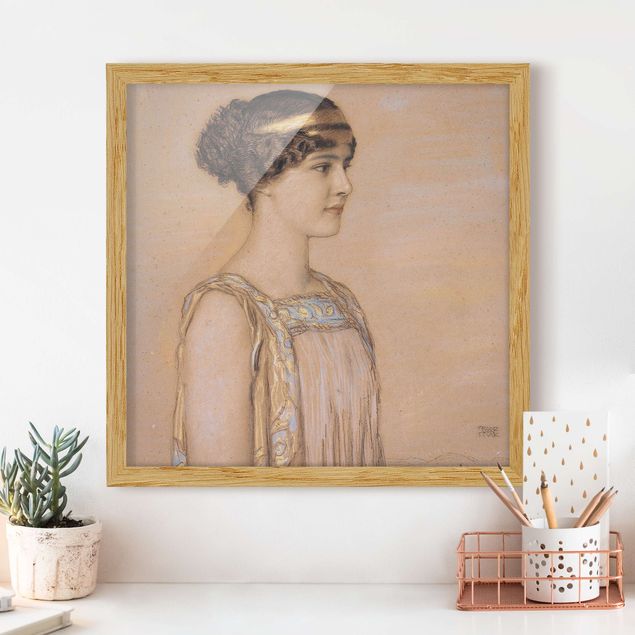 Konststilar Art Deco Portrait of Mary in a Greek Costume