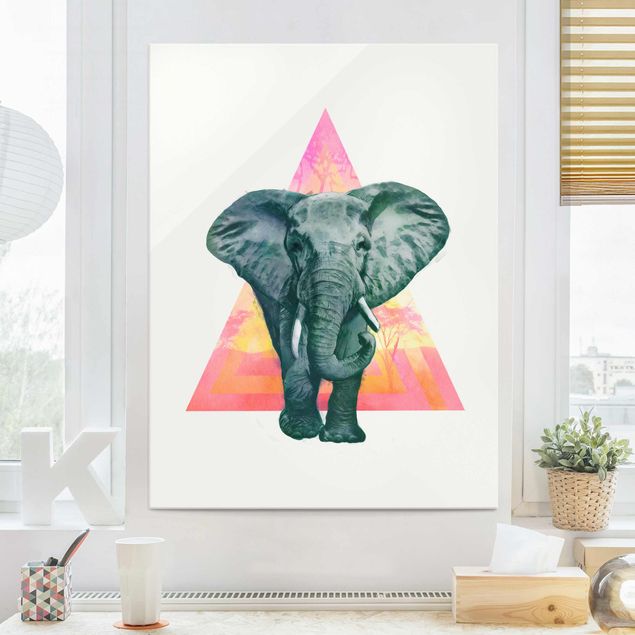 Tavlor Illustration Elephant Front Triangle Painting