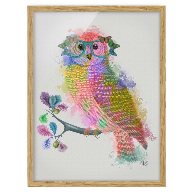 Tavlor djur Rainbow Splash Owl
