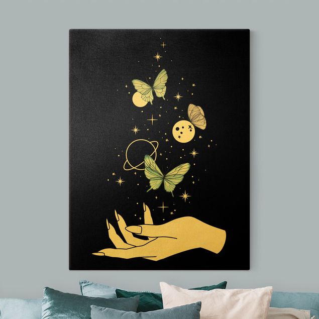 Guld Magical Hand - Butterflies And Planets