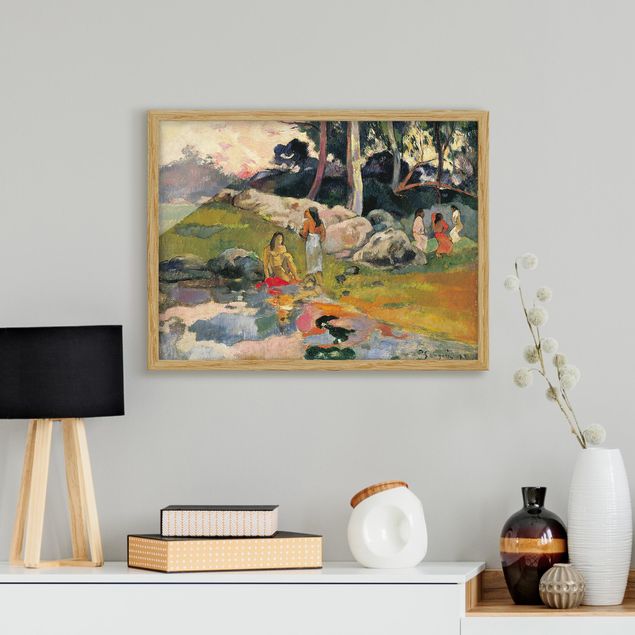 Konststilar Impressionism Paul Gauguin - Women At The Banks Of River