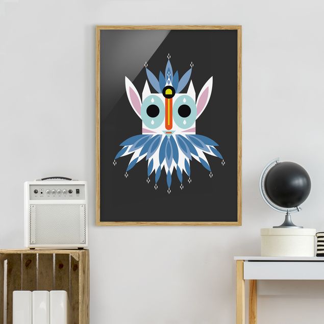Tavlor med ram konstutskrifter Collage Ethno Mask - Gnome