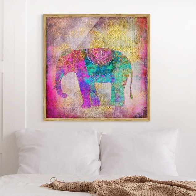Kök dekoration Colourful Collage - Indian Elephant