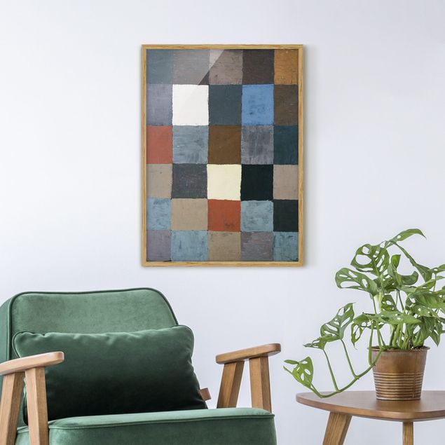 Tavlor med ram konstutskrifter Paul Klee - Color Chart (on Gray)