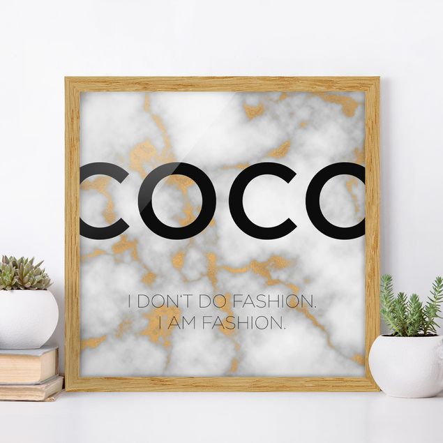 Tavlor med ram ordspråk Coco - I Dont Do Fashion