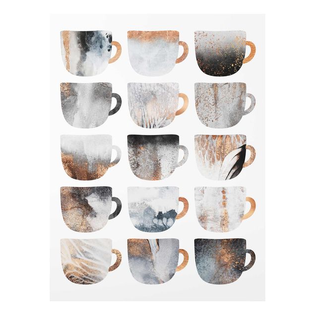 Tavlor modernt Grey Coffee Mugs With Gold
