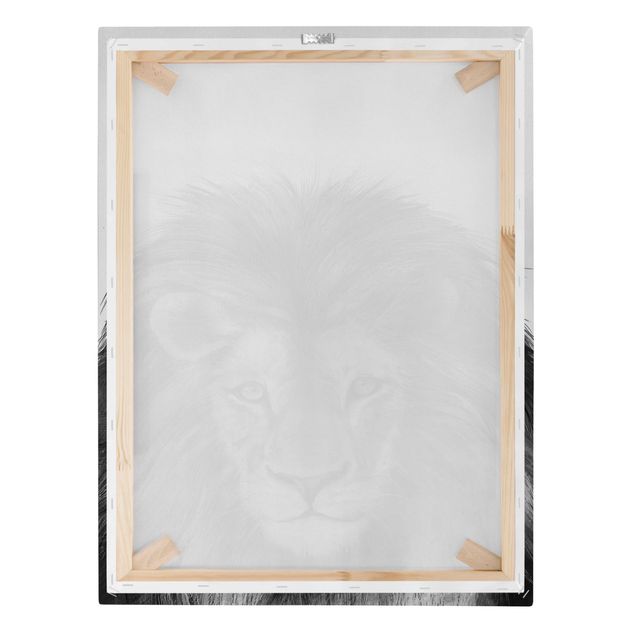 Tavlor konstutskrifter Illustration Lion Monochrome Painting