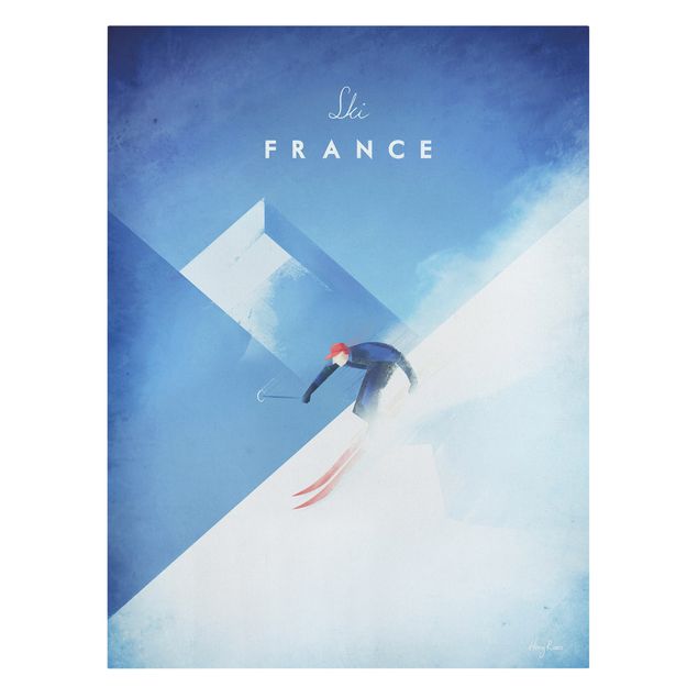 Canvastavlor Arkitektur och Skyline Travel Poster - Ski In France