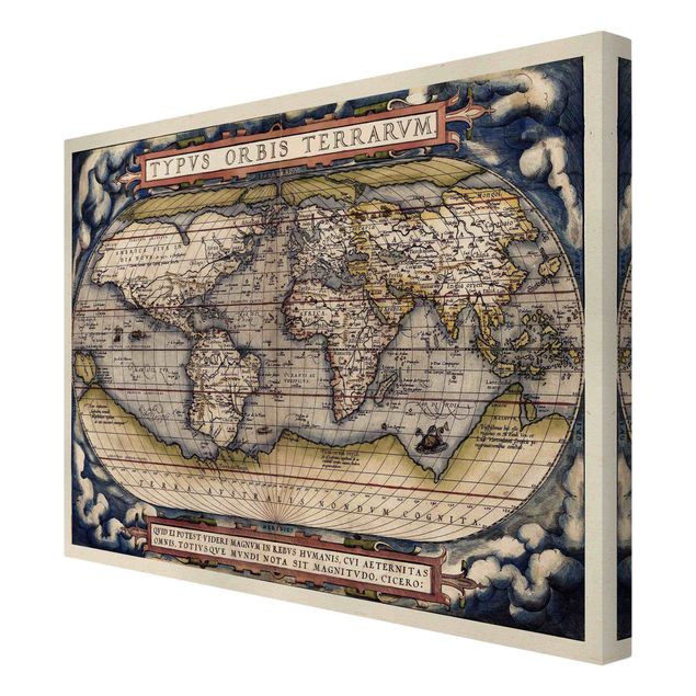Canvastavlor Historic World Map Typus Orbis Terrarum