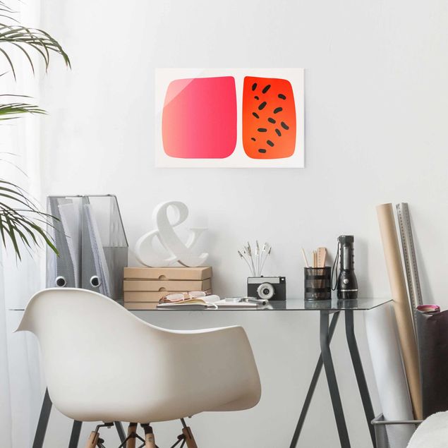 Tavlor konstutskrifter Abstract Shapes - Melon And Pink