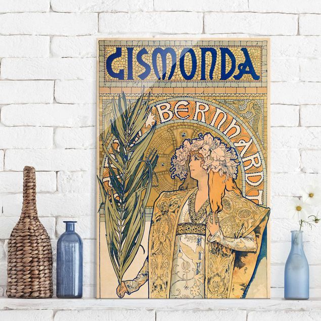 Tavlor gul Alfons Mucha - Poster For The Play Gismonda