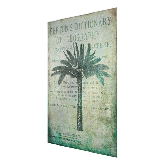 Tavlor grön Vintage Collage - Antique Palme
