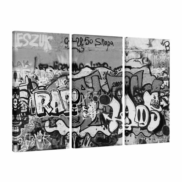 Canvastavlor svart och vitt Graffiti Art