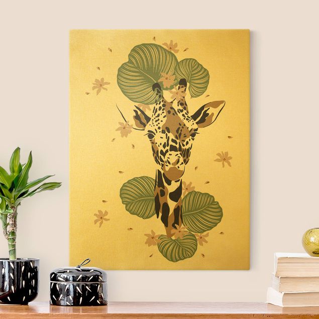 Leinwandbilder Gold Canvas Safari Animals - Portrait Giraffe