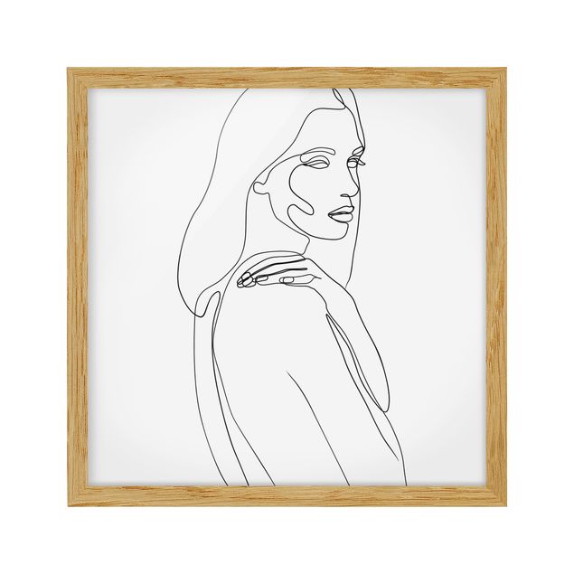 Tavlor med ram svart och vitt Line Art Woman's Shoulder Black And White