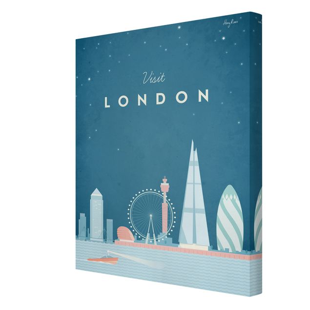 Canvastavlor konstutskrifter Travel Poster - London