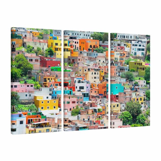 Tavlor modernt Coloured Houses Front Guanajuato