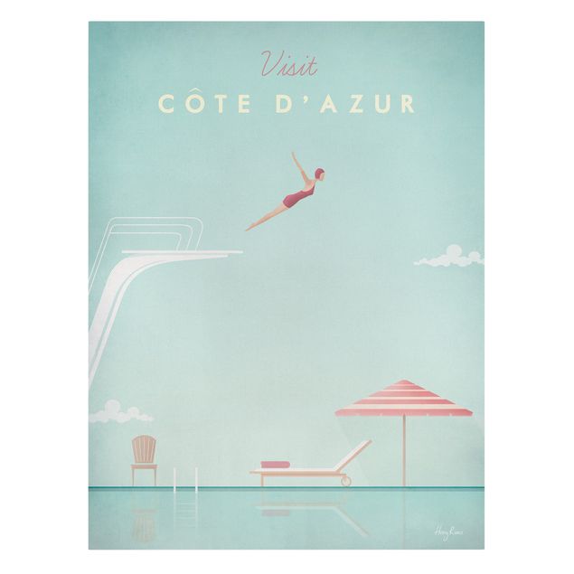 Canvastavlor Arkitektur och Skyline Travel Poster - Côte D'Azur