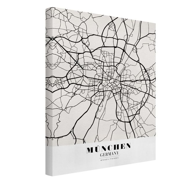 Canvastavlor världskartor Munich City Map - Classic