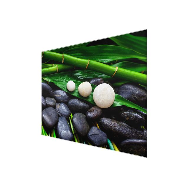 Tavlor grön Green Bamboo With Zen Stones