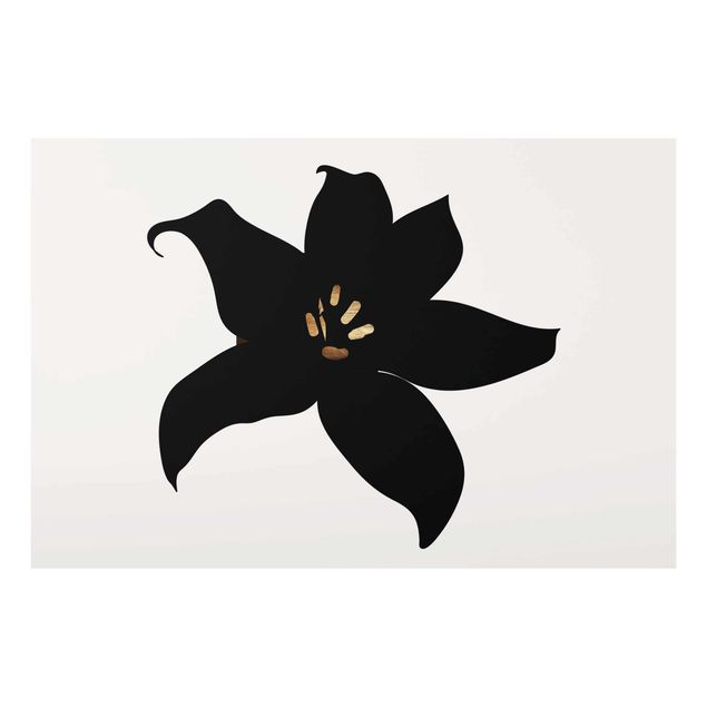 Glastavlor blommor  Graphical Plant World - Orchid Black And Gold