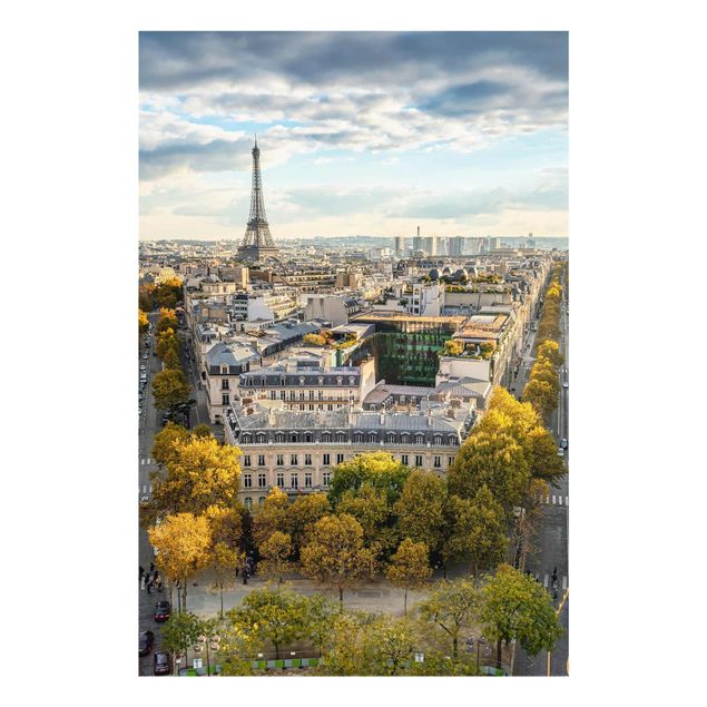 Glastavlor arkitektur och skyline Nice day in Paris