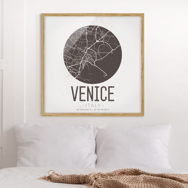 Tavlor Italien Venice City Map - Retro